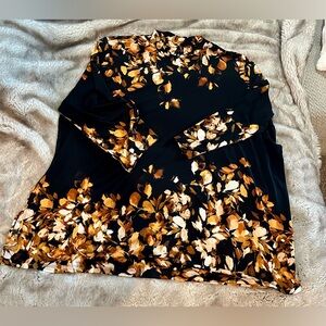 Susan Graver Black and Orange Floral Top